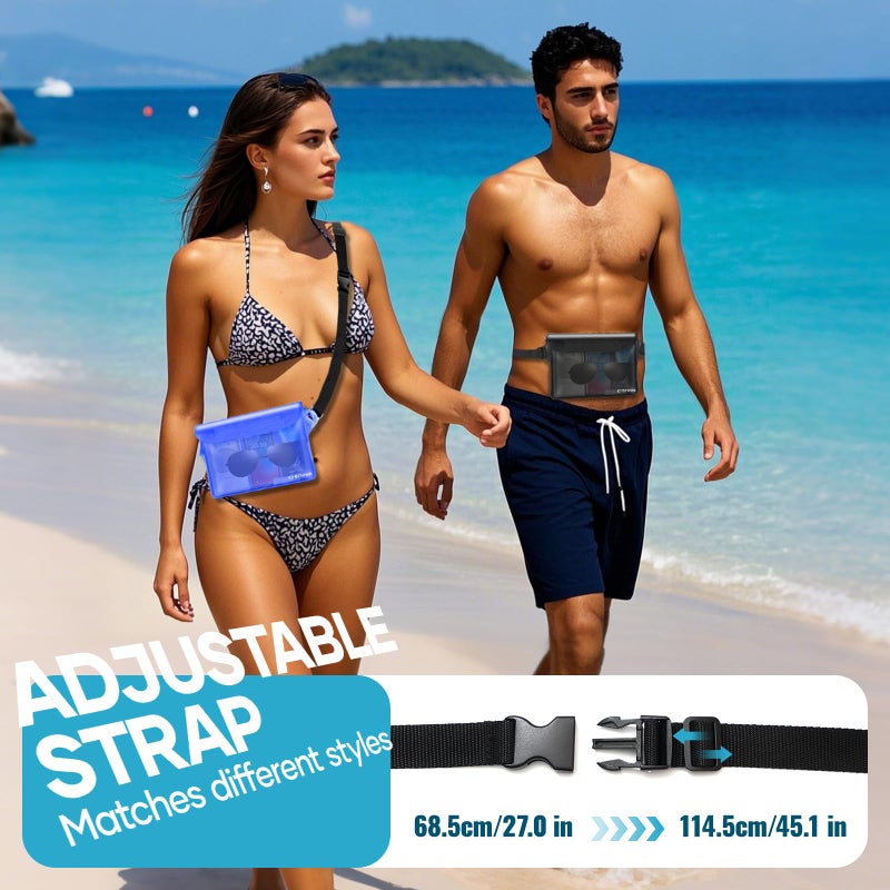 Crenova Waterproof Bag Fanny Packs for Women, Cruise Vacation Essentials Waterproof Pouch for Phone Passport Purse, Floating Dry Bags for Beach Water Park Boating Fishing Diving Surfing Kayaking Accessories - Image 2